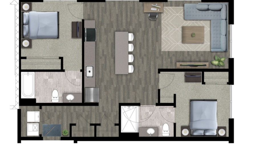 Downtown 2 bedroom High Rise