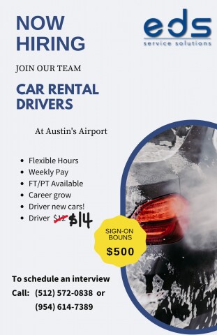 St. Edward's Jobs Car Rental Driver -WEEKLY PAY Posted by EDS Service Solutions for St. Edward's University Students in Austin, TX