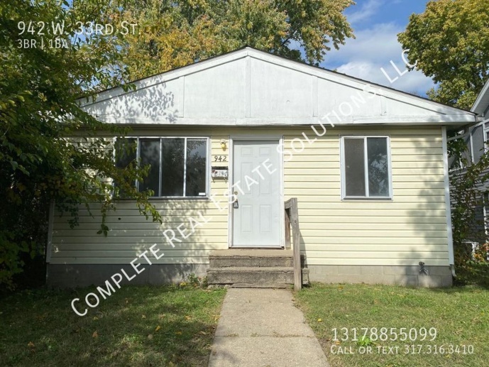 Now Showing this 3 bedroom, 1 bathroom located at 942 W. 33rd St., Indianapolis, IN